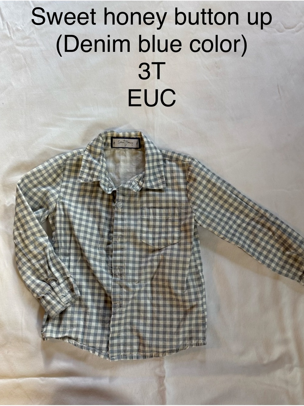 SweetHoney Blue and White Plaid Button-Up Shirt - Kids